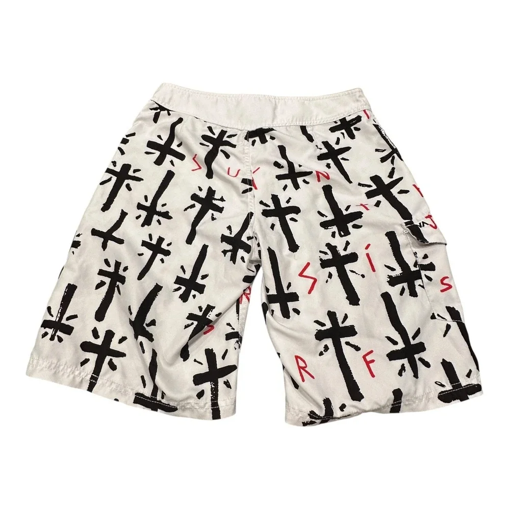 RVCA Board Shorts Mens Size 30 White‎ Cross Artist Program Network by PM Tenore